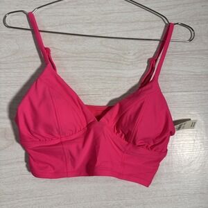 NWT Arie hot pink bikini top Longline Bralette Style Sz M